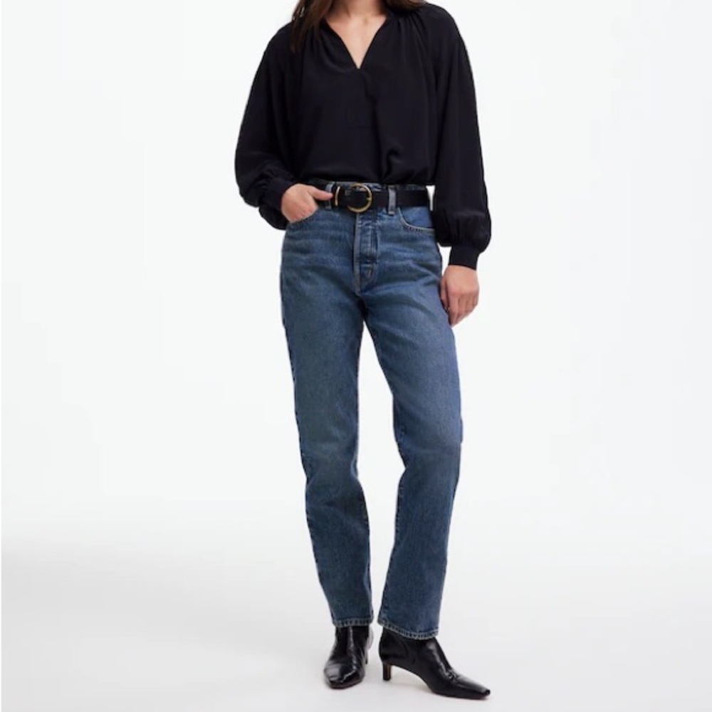 Madewell The Petite 90s Straight Crop‎ Jean Concho Wash Womens 29 29P NT891